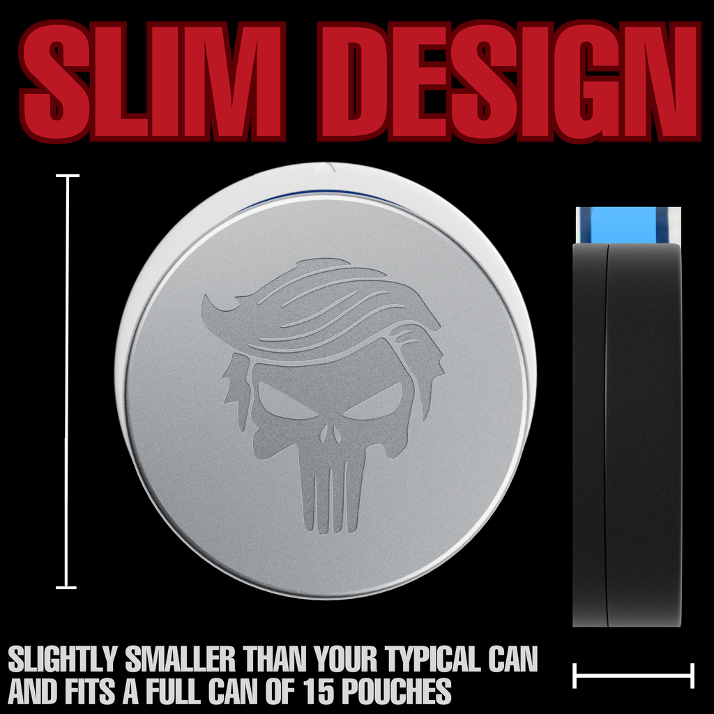 Metal Zyn Can | Trump Punisher | Frosted Silver
